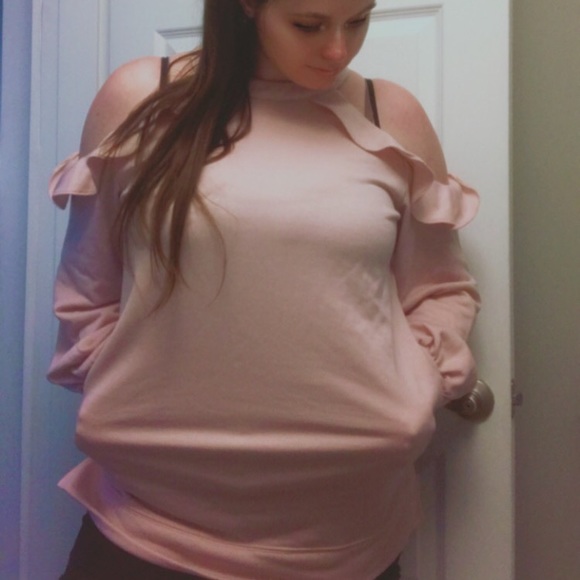 NWOT Cold Shoulder Sweater with Side Pockets, Large - Picture 7 of 10